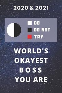 2020 & 2021 Two-Year Daily Planner - Best Gift For Boss - Funny Yoda Quote Appointment Book - Two Year Weekly Agenda Notebook For Okayist Manager