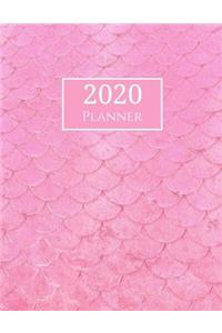 2020 Planner: Pink Mermaid Scales 2020 Organizer Weekly and Monthly