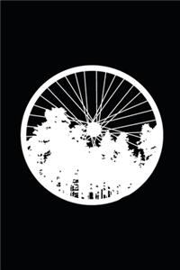 Bicycle Wheel With Forest Silhouette