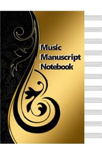 Music Manuscript Notebook: 12 Stave Blank Sheet Music Journal Book