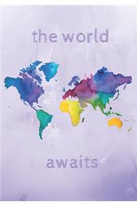 World Map Watercolor Journal