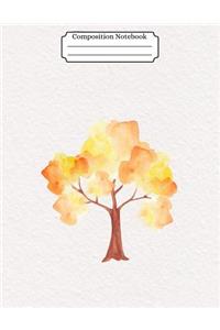 Composition Notebook Watercolor Tree Design Vol 6