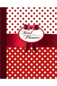 Meal Planner: Weekly Menu Planner with a Grocery List (52 spacious records in a large soft covered notebook from Polka Dots in Red range)