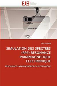 Simulation des spectres (rpe) resonance paramagnetique electronique