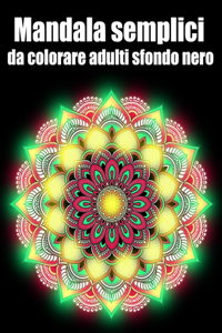 Mandala semplici da colorare adulti sfondo nero
