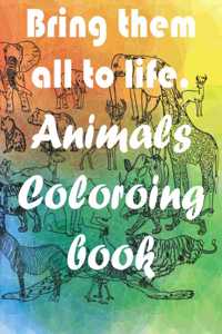 Bring them all to life. Wild Animals Coloring Book.