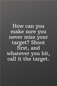 How can you make sure you never miss your target? Shoot first, and whatever you hit, call it the target.