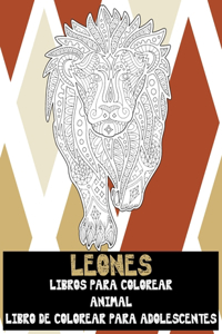 Libros para colorear - Libro de colorear para adolescentes - Animal - Leones