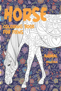 Mandala Coloring Book for Teens - Animal - Horse