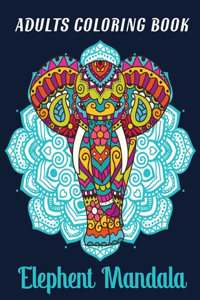 Adults Coloring Book Elephent Mandala