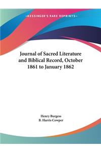 Journal of Sacred Literature and Biblical Record, October 1861 to January 1862