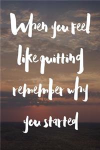 When You Feel Like Quitting Remember Why You Started