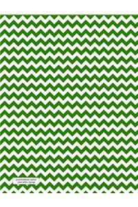 Lined Notebook Journal Green White ZigZags