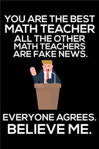 You Are The Best Math Teacher All The Other Math Teachers Are Fake News. Everyone Agrees. Believe Me.: Funny Teacher School Daily Planner, Mathematics Teacher Appreciation Notebook, Notes Journal, To-Do List Organizer, Algebra, Trigonometry, Geometry