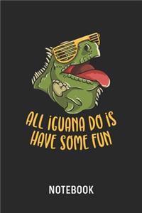 All Iguana Do Is Have Some Fun Notebook: Blank & Dotted Green Iguana Pun Journal (6" x 9") For Every Reptile Owner