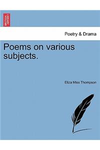 Poems on Various Subjects.