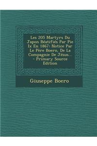 Les 205 Martyrs Du Japon Beatifies Par Pie IX En 1867