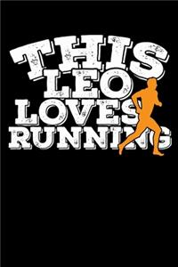 This Leo Loves Running Notebook: 100 Wide Ruled Lined Pages