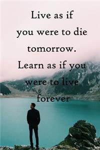 Live as if you were to die tomorrow. Learn as if you were to live forever