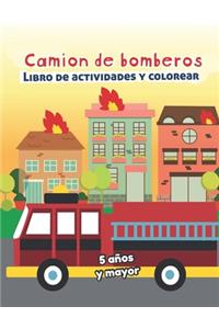 Camion de bomberos Libro de Actividade y Colorear 5 años y mayor