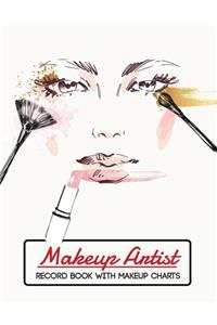 Makeup Artist Record Book with makeup charts