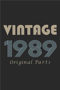 Retro Birthday - Vintage 1989 Notebook Original Parts Gift