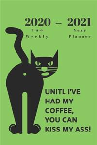 2020 - 2021 Two Year Weekly Planner - Green Appointment Book - Funny Two-Year Agenda Notebook Gift For Cat Owners