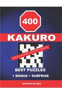 400 KaKuro 9 x 9 + 10 x 10 + 11 x 11 + 12 x 12 best puzzles + BONUS + surprise