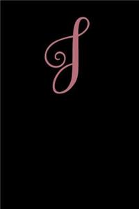 J: Rose Gold Monogram Blank Lined Journal