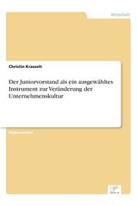 Juniorvorstand als ein ausgewähltes Instrument zur Veränderung der Unternehmenskultur