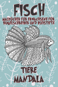 Malbücher für Erwachsene für Kugelschreiber und Bleistifte - Mandala - Tiere - Fisch
