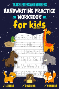 trace letters and numbers handwriting practice workbook for kids