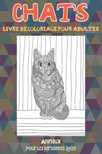 Livre de coloriage pour adultes - Pour les personnes âgées - Animaux - Chats
