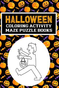 Halloween Coloring Activity Maze Puzzle Books