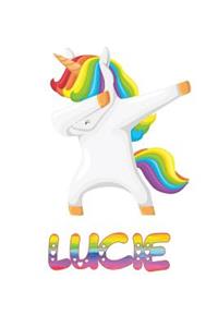 Lucie: Lucie 6x9 Journal Notebook Dabbing Unicorn Rainbow