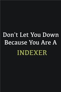 Don't let you down because you are a Indexer