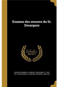 Examen Des Oeuures Du Sr. Desargues