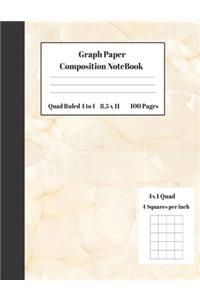 Graph Composition Notebook 4 Squares per inch 4x4 Quad Ruled 4 to 1 100 Sheets