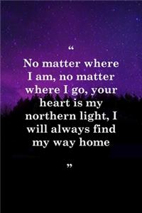 No Matter Where I Am, No Matter Where I Go, Your Heart is My Northern Light, I Will Always Find My Way Home