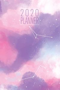 2020 Planner: Galaxy Pink Blue and Purple 8.5 x 11 Monthly & Weekly Organizer Agenda - Appointment Book - Calendar with Inspirational Quotes