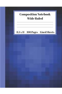 Composition Notebook Wide Ruled Lined Sheets