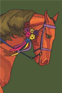 2020 Weekly Planner Horse Illustration Equine Bridled Horse Flowers 134 Pages