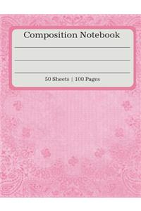 Composition Notebook: Bubblegum Pink Paisley Design Composition Book - 100 Sheets (200 Pages)