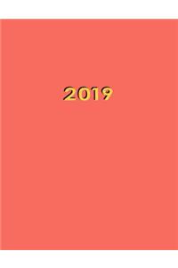 2019: Salmon .25 Inch Dot Grid Journal Notebook Perfect for Organizing Your Life and Daily Journaling.