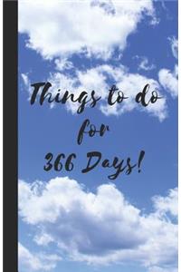 Things to Do for 366 Days: A Bullet Formatted Book for Your Day to Day List of Things to Do - Sky Clouds