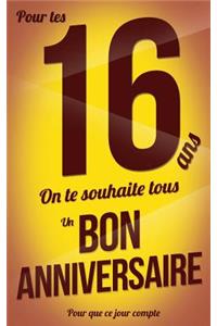 Bon anniversaire - 16 ans - Carte livre d'or