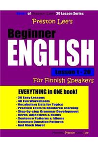 Preston Lee's Beginner English Lesson 1 - 20 For Finnish Speakers