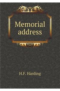 Memorial Address