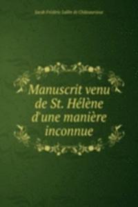 Manuscrit venu de St. Helene d'une maniere inconnue