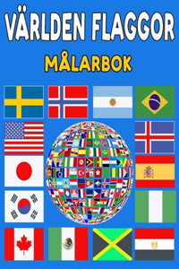 Världen Flaggor Målarbok.